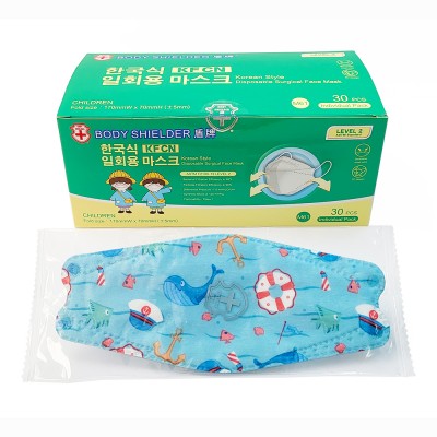 盾牌兒童KFCN卡通系列韓式一次性外科口罩ASTM LEVEL2  鯨魚 30片/盒 (獨立包裝) HM3061-14
